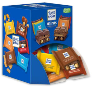 Ritter Sport Assorted Mini Chocolate Squares Changemaker Display 72ct